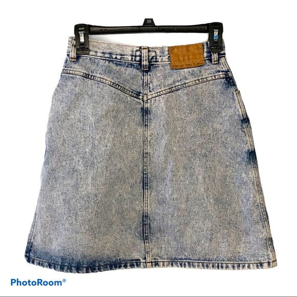 Palmetto's Vintage 1980s Acid Wash High Rise Denim Mini Skirt size 9 - Picture 13 of 13